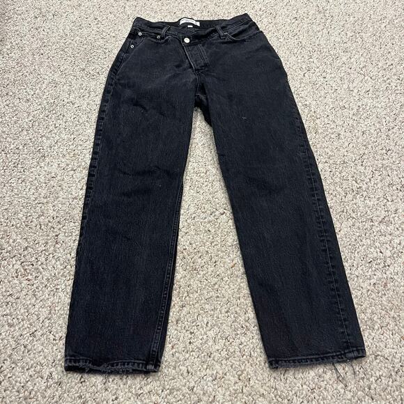 Abercrombie & Fitch Dad High Rise Jeans Sz 4 Short Crossover Waist Curve Love - Picture 1 of 7